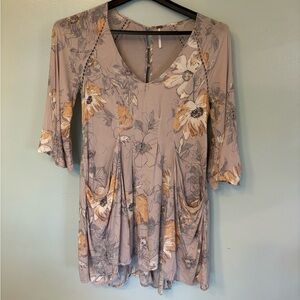 Free People Floral Mini Dress in lilac